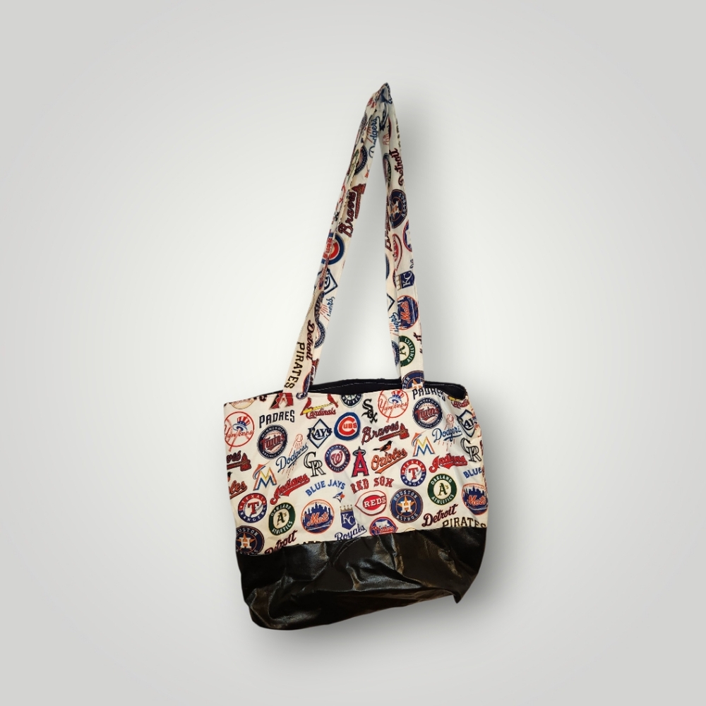 Handmade Mlb braves angels cubs baseball bag Multicolor Logo Tote Bag 18x16